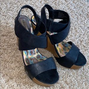 Madden Girl Black Wedge Sandals